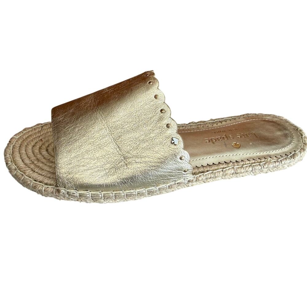 Kate Spade Giovanna Espadrille Flat Sandals Gold 7